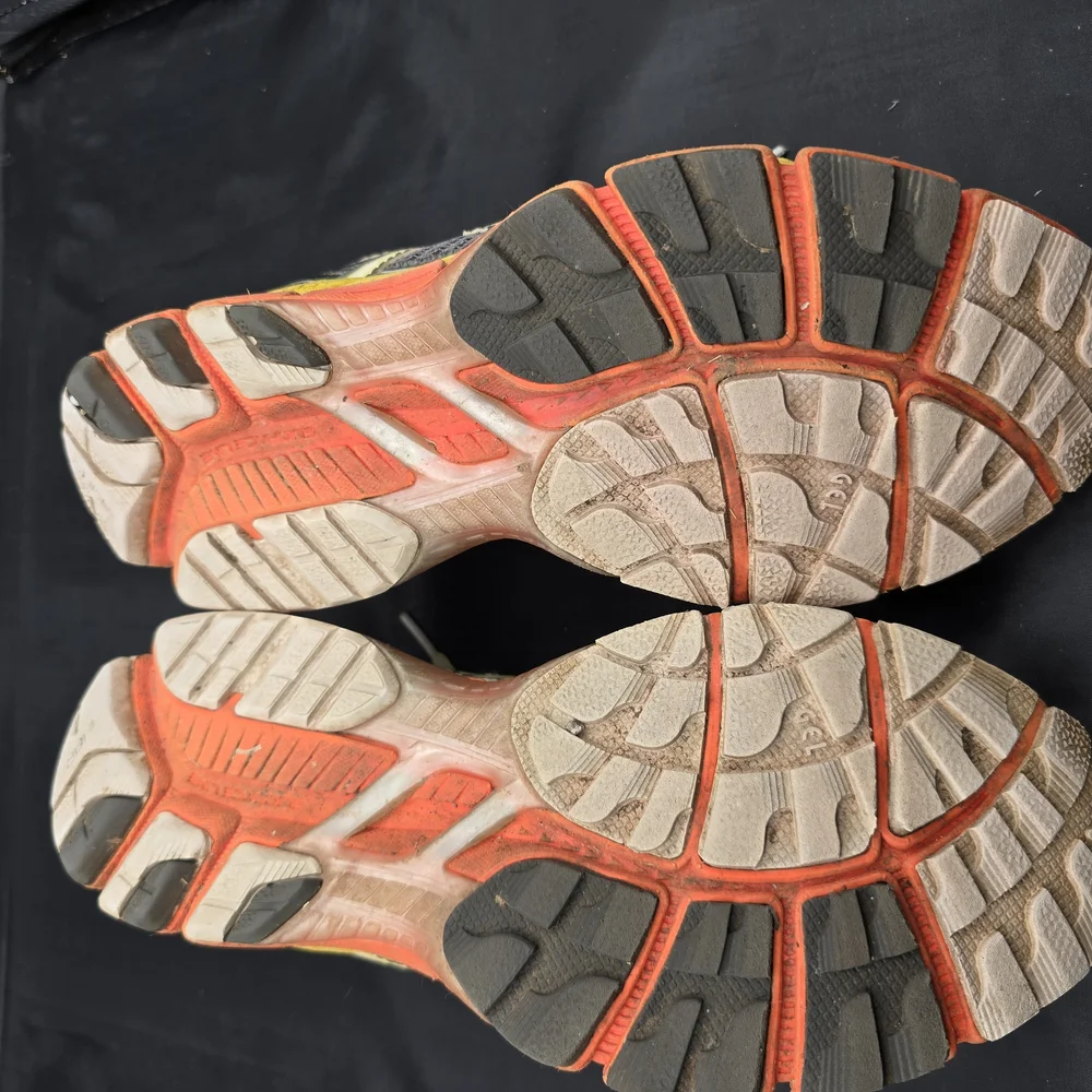 ASICS Gray‎ and Orange Athletic Shoes with Cushioned Support